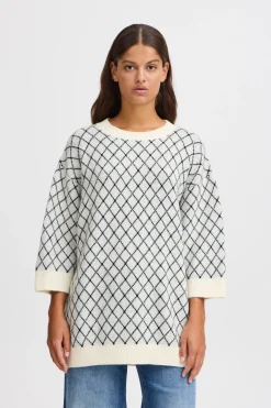 Ichi Strickwaren>IHALVINO Pullover CloudDancer