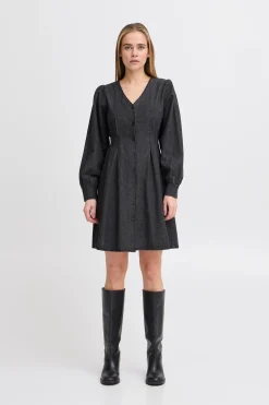 Ichi Kleider>IHARCHER Denimkleid Washedblack