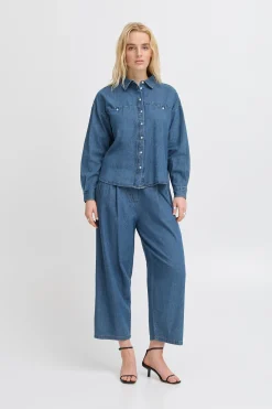 Ichi Hemden>IHARCHER Jeanshemd Washedmed.blue