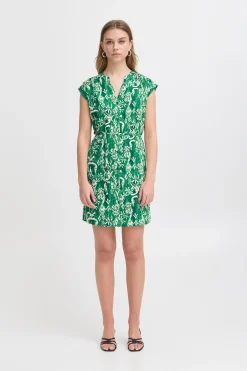 Ichi Kleider>IHAYA Kleid PineGreenIkat