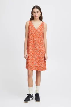 Ichi Kleider>IHAYA Kleid CoralRoseLeoAop