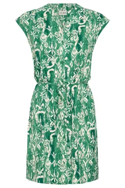 Ichi Kleider>IHAYA Kleid PineGreenIkat