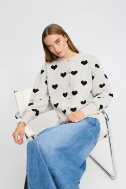 Ichi Strickwaren>IHBRIELLE Cardigan Oatmealmlgw.Black