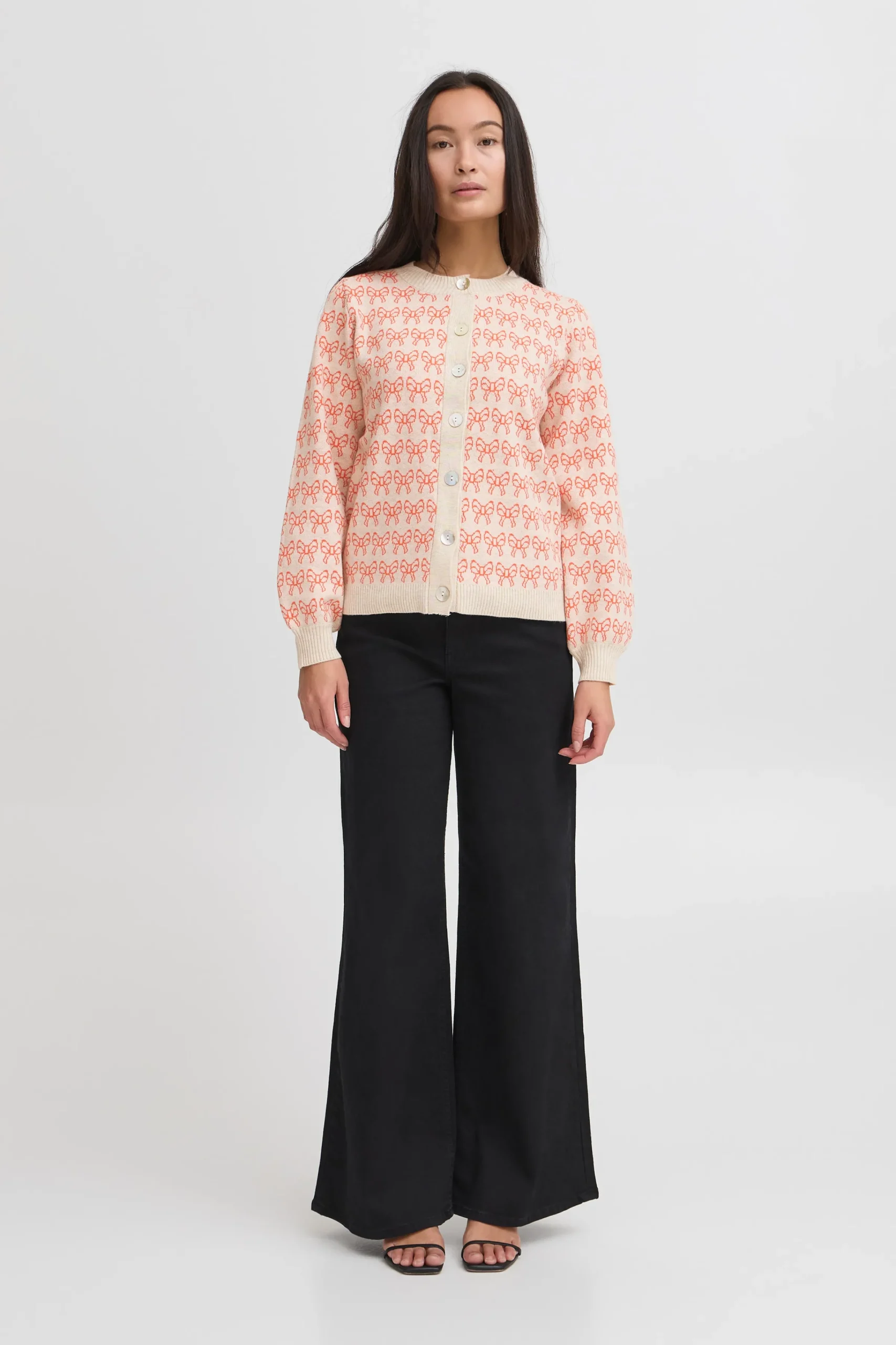 Ichi Strickwaren>IHBRIELLE Strickjacke Oatmealw.Fiesta
