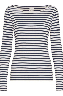 Ichi T-shirts>IHCELLA Langarm-Shirt TotalEclipsestripe
