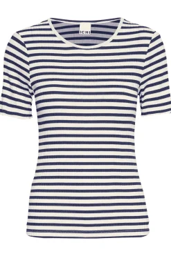 Ichi T-shirts>IHCELLA T-shirt TotalEclipsestripe