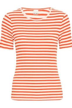 Ichi T-shirts>IHCELLA T-shirt Fiestaw.clouddancerstripe
