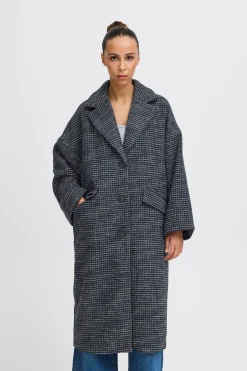Ichi Oberbekleidung>IHEMMALU Oberbekleidung NavyBlazerHoundstooth