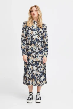Ichi Kleider>IHGANAVA Kleid BigTotalEclipseFlowerAop