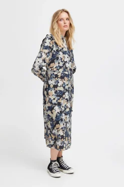 Ichi Kleider>IHGANAVA Kleid BigTotalEclipseFlowerAop