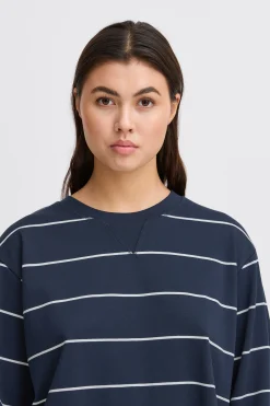 Ichi T-shirts>IHKALA LS Langarm-Shirt TotalEclipsestripe