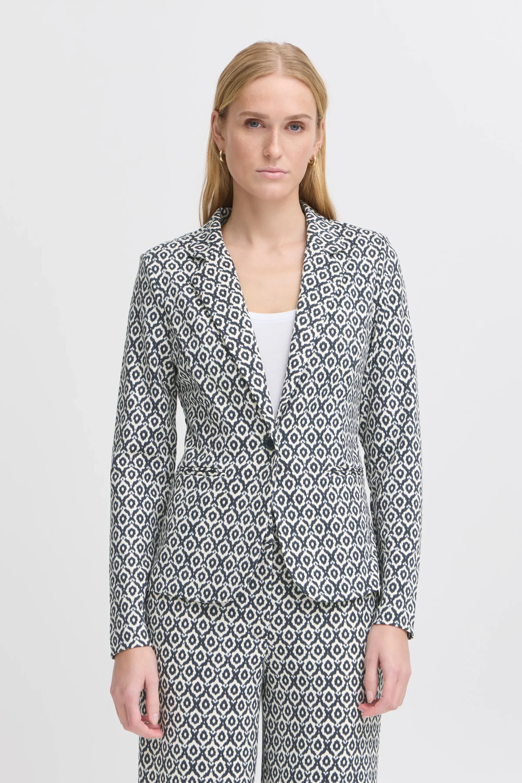 Ichi Blazers>IHKATE Blazer TotalEclipseIkatTileAop