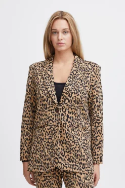 Ichi Blazers>IHKATE Blazer NaturalLeoJacquard