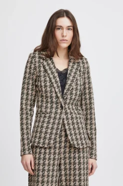 Ichi Blazers>IHKATE Blazer DoeskinHoundstooth