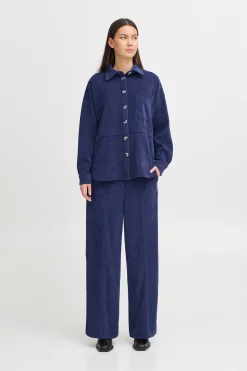 Ichi Hosen>IHKATE CORDUROY WIDE Hose MedievalBlue