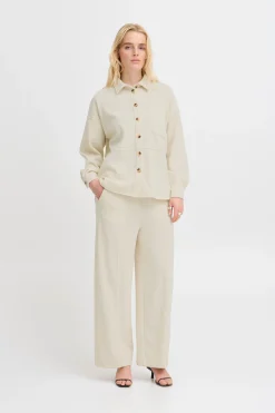 Ichi Hosen>IHKATE CORDUROY WIDE Hose AlmondMilk