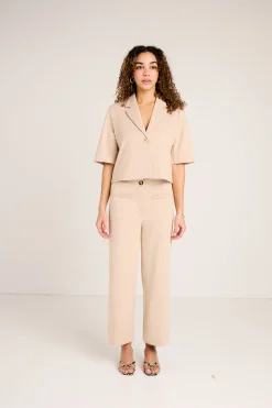 Ichi Blazers>IHKATE CROPPED Blazer Doeskin