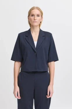 Ichi Blazers>IHKATE CROPPED Blazer TotalEclipse