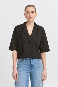 Ichi Blazers>IHKATE CROPPED Blazer Black