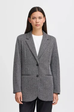 Ichi Blazers>IHKATE JACQUARD OVERSIZE Blazer