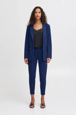 Ichi Blazers>IHKATE LONG Blazer MedievalBlue