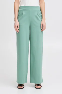 Ichi Hosen>IHKATE LONG WIDE Hose BerylGreen