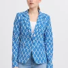 Ichi Blazers>IHKATE PRINT Blazer TurkishSeaTapestryaop