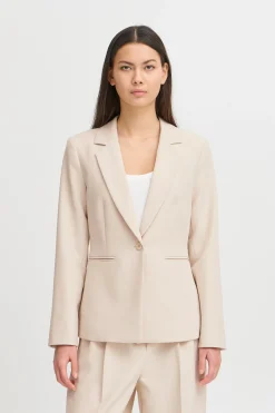 Ichi Blazers>IHLEXI Blazer Oatmeal