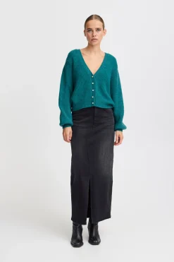 Ichi Strickwaren>IHMARIN Cardigan Green-BlueSlate