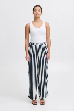 Ichi Hosen>IHMARRAKECH Casual Hose TotalEclipseDottedStripeAo