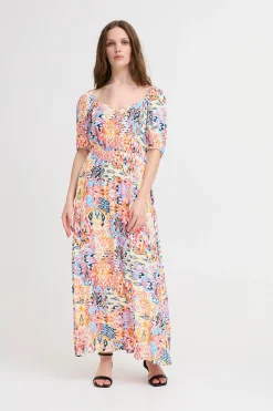Ichi Kleider>IHMARRAKECH Kleid GeraniumMultiIkatAop