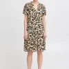 Ichi Kleider>IHMARRAKECH Kleid CaribouAnimalAop