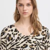 Ichi Blusen>IHMARRAKECH Kurzarm-Bluse CaribouAnimalAop