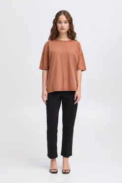Ichi T-shirts>IHNABINO T-shirt BrownPatina
