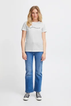 Ichi T-shirts>IHRUNELA T-shirt CloudDancer