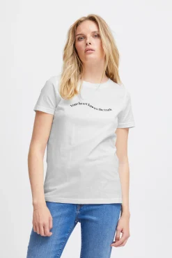 Ichi T-shirts>IHRUNELA T-shirt CloudDancer