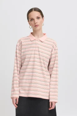 Ichi T-shirts>IXBECKY Poloshirt StrawberryCream