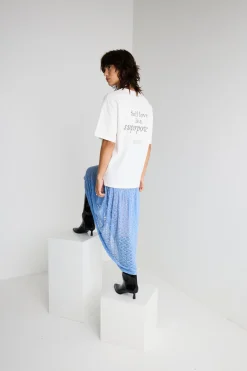 Ichi T-shirts>IXBEXI T-shirt CloudDancerw.OliveNight