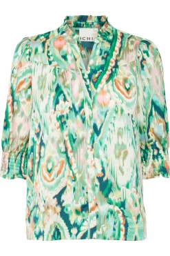 Ichi Blusen>IXKORINA Bluse GreenbriarPrint