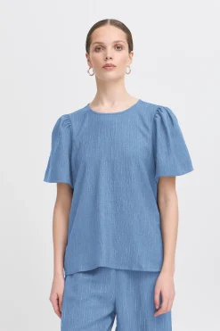 Ichi T-shirts>IXREMI T-shirt CoronetBluew.pinst.